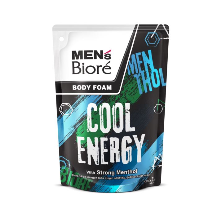 Men's Biore Cool Energy Body Foam Pouch/Sabun Mandi