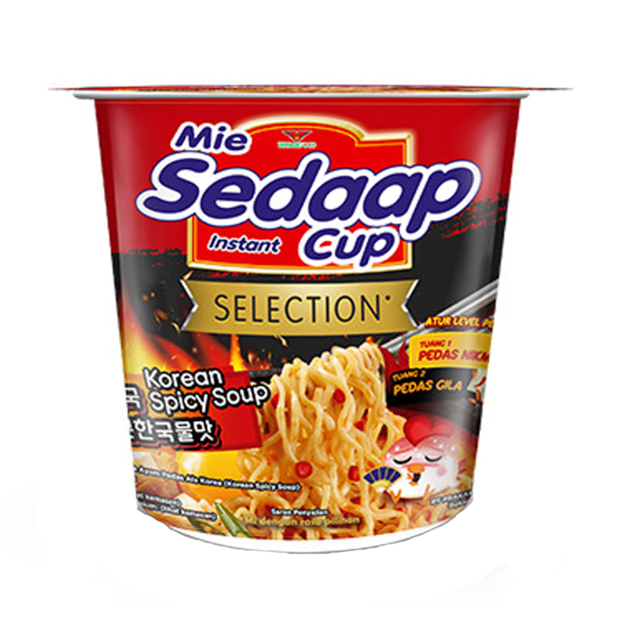 Mie Sedaap Selection Korean Spicy Soup Instant Noodle Cup/Mie Instan 75gram