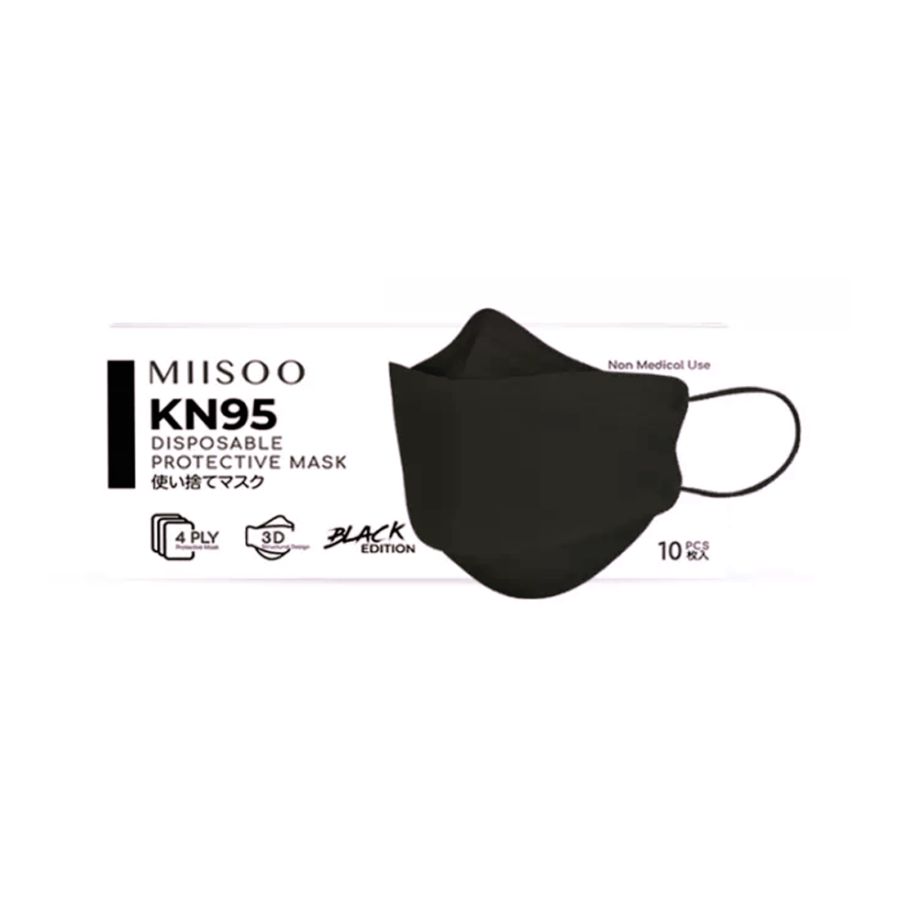 Miisoo Masker KN95 Hitam 10pcs/Box - Non Medis 1pack