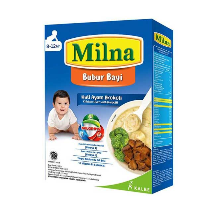 Milna Bubur Bayi 8+ Hati Ayam Brokoli 120gram