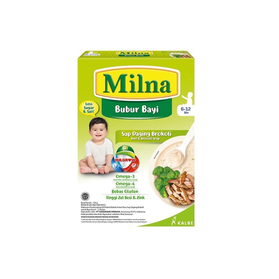 Milna Bubur Bayi Reguler 6 Bln Sup Daging Brokoli 120gram