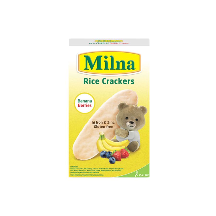 Milna Rice Cracker Banana and Berries 5pcs/Snack Bayi 4gram