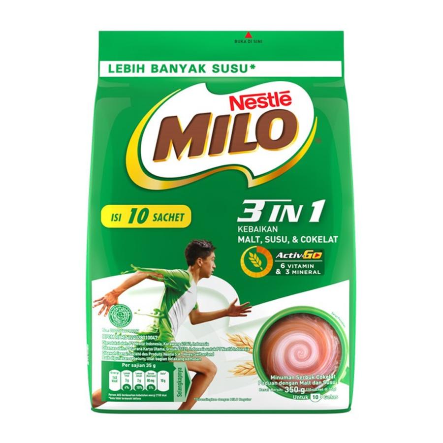 Milo 3In1 Activ-Go Polybag (34gr x 10pcs) 340gr 340gram