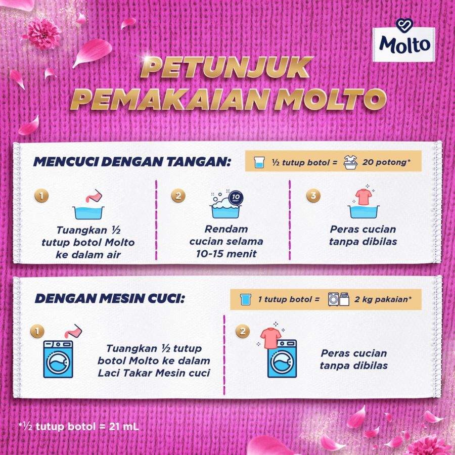 Molto Parfum + Protect Sunshine Bloom Pelembut Pakaian 550ml