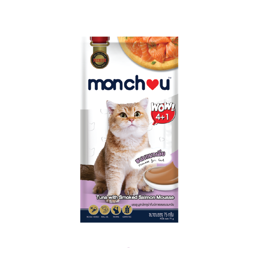 Monchou Cat Food Tuna & Smoked Salmon Mousse 5's