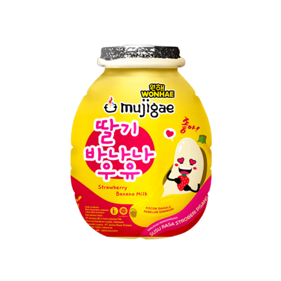 Mujigae Banana Milk Strawberry /Susu UHT 250ml