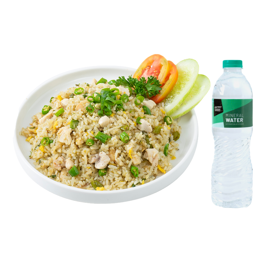 Nasi Goreng Cabe Ijo & Air mineral 600 ml Astro Goods