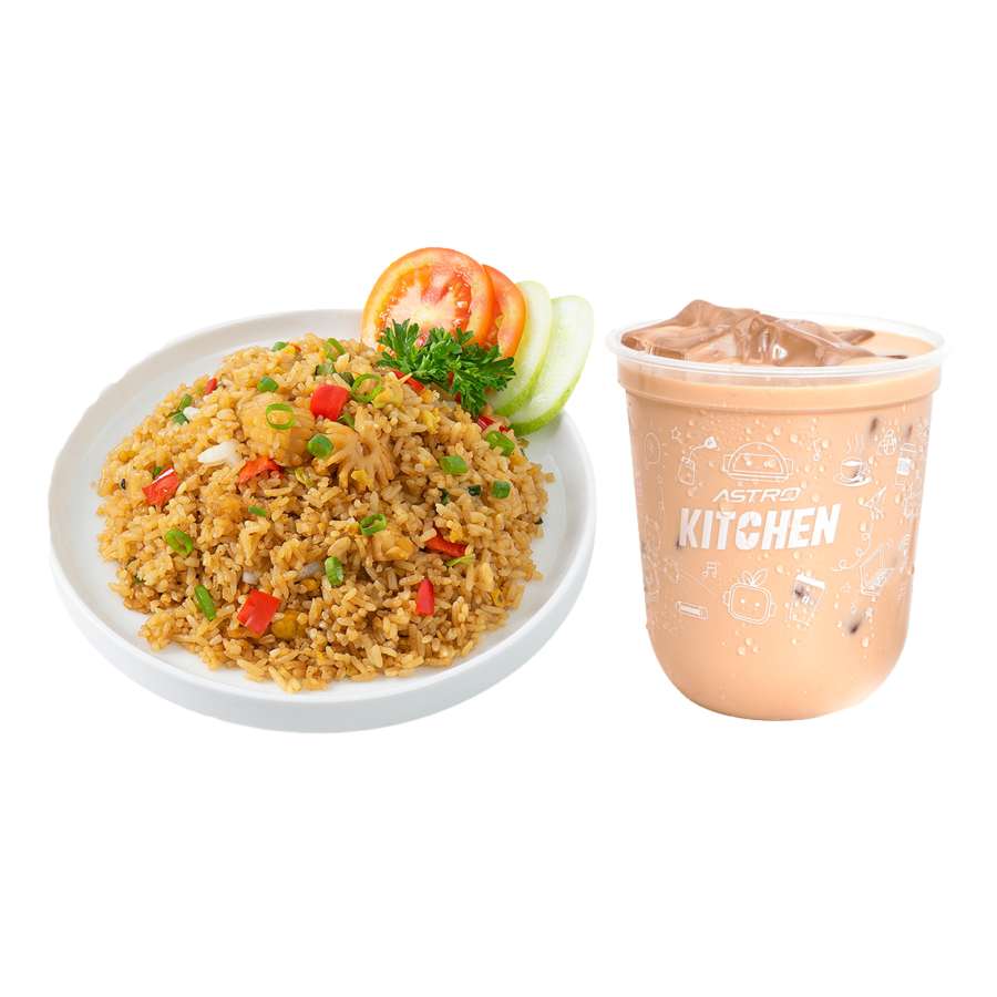 Nasi Goreng Seafood & Signature Japanese Milk Tea (R)