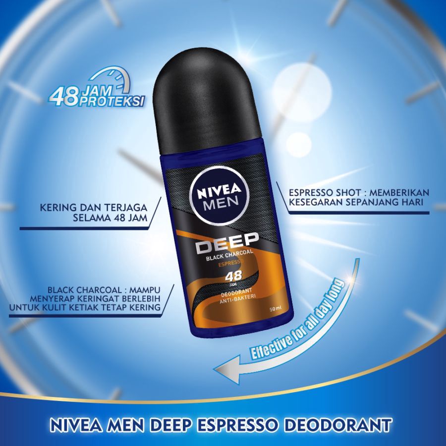 Nivea Men Deep Expresso Deodorant Roll On 50ml