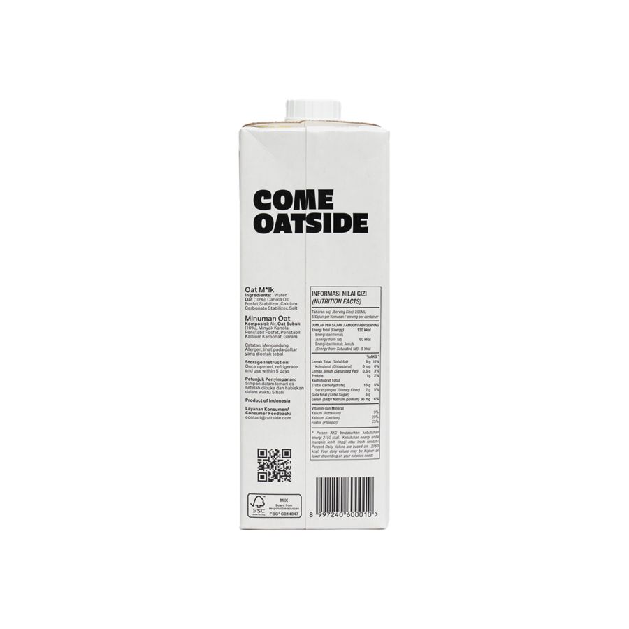 Oatside Oat Milk Barista Blend 1000ml