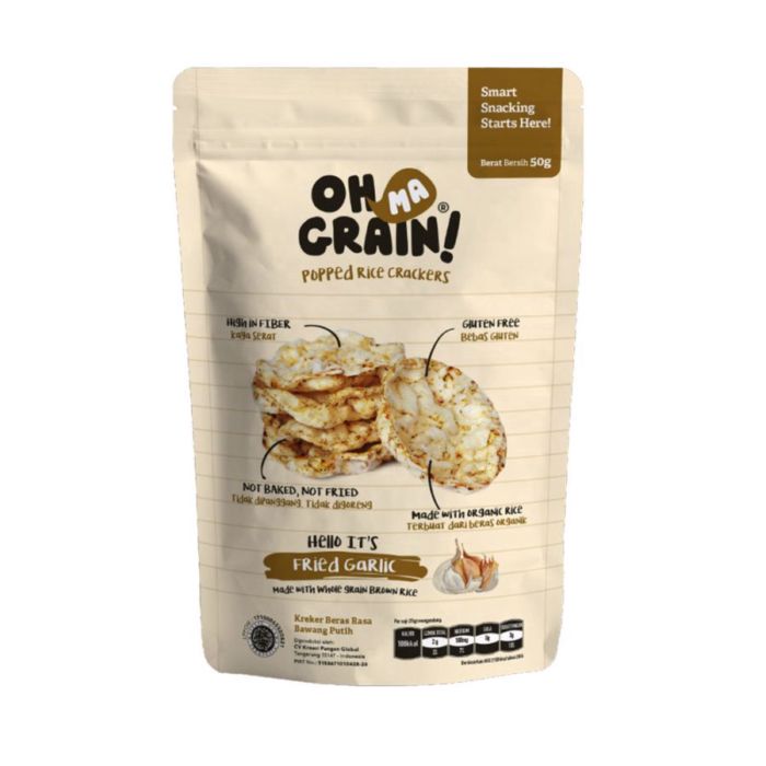 Oh Ma Grain! Garlic Popped Rice Crackers