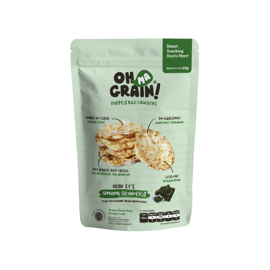 Oh Ma Grain! Seaweed Popped Rice Crackers 50gram