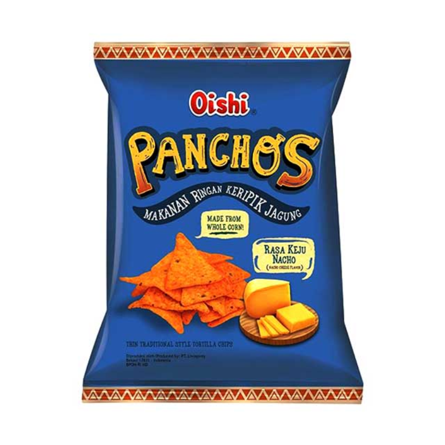 Oishi Panchos Keju Nacho Tortilla Chips 145gram