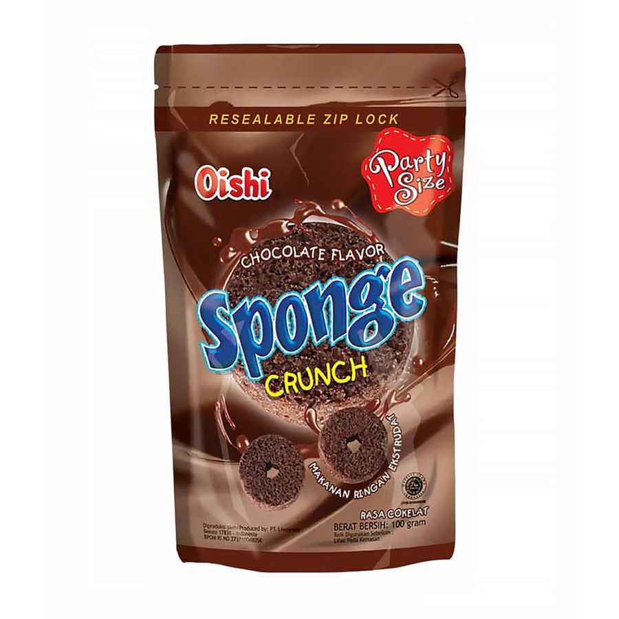 Oishi Sponge Crunch Coklat 100gram