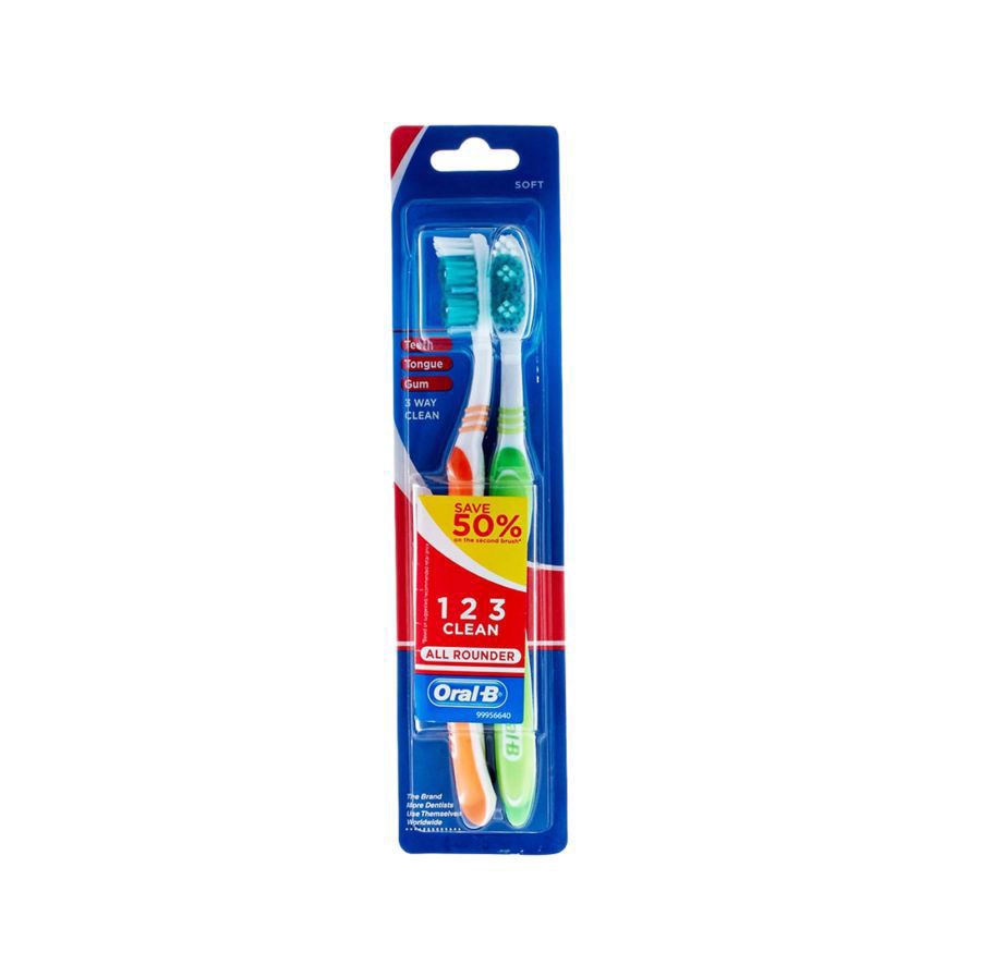 Oral-B All Round 123 Clean Soft Toothbrush 1 packs 2pcs
