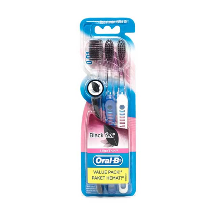 Oral-B Ultra Thin Black Tea Sikat Gigi 3pcs