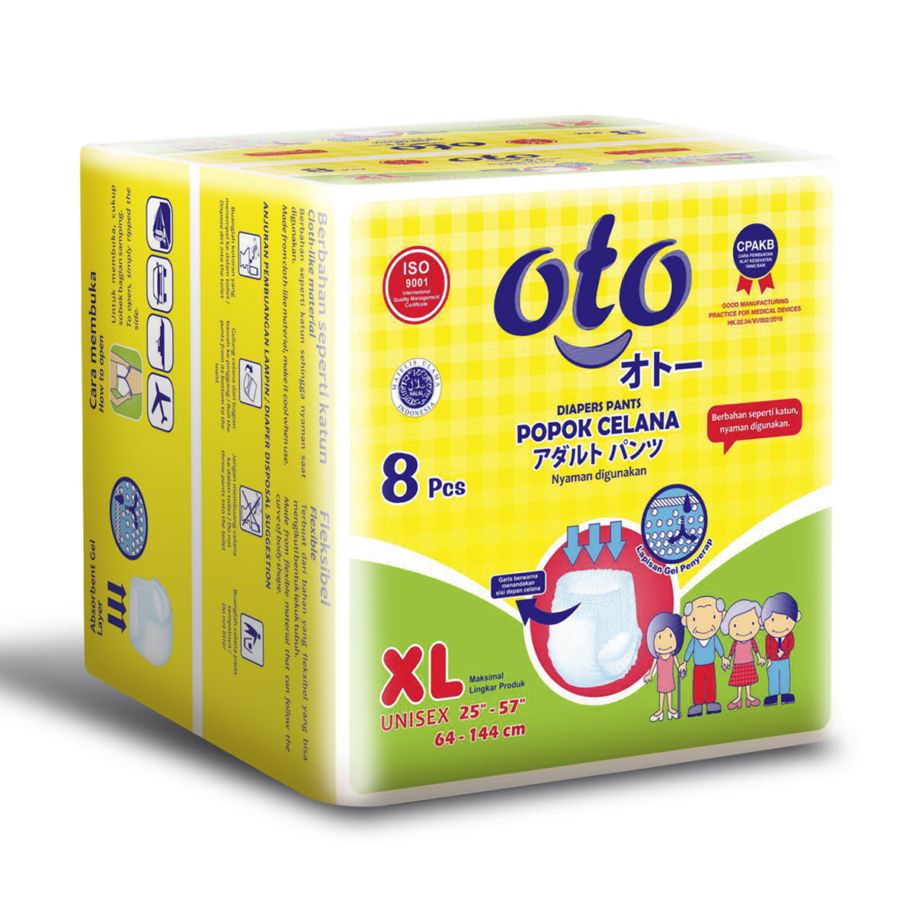 Oto Diapers Adult Pants XL 8 1packs