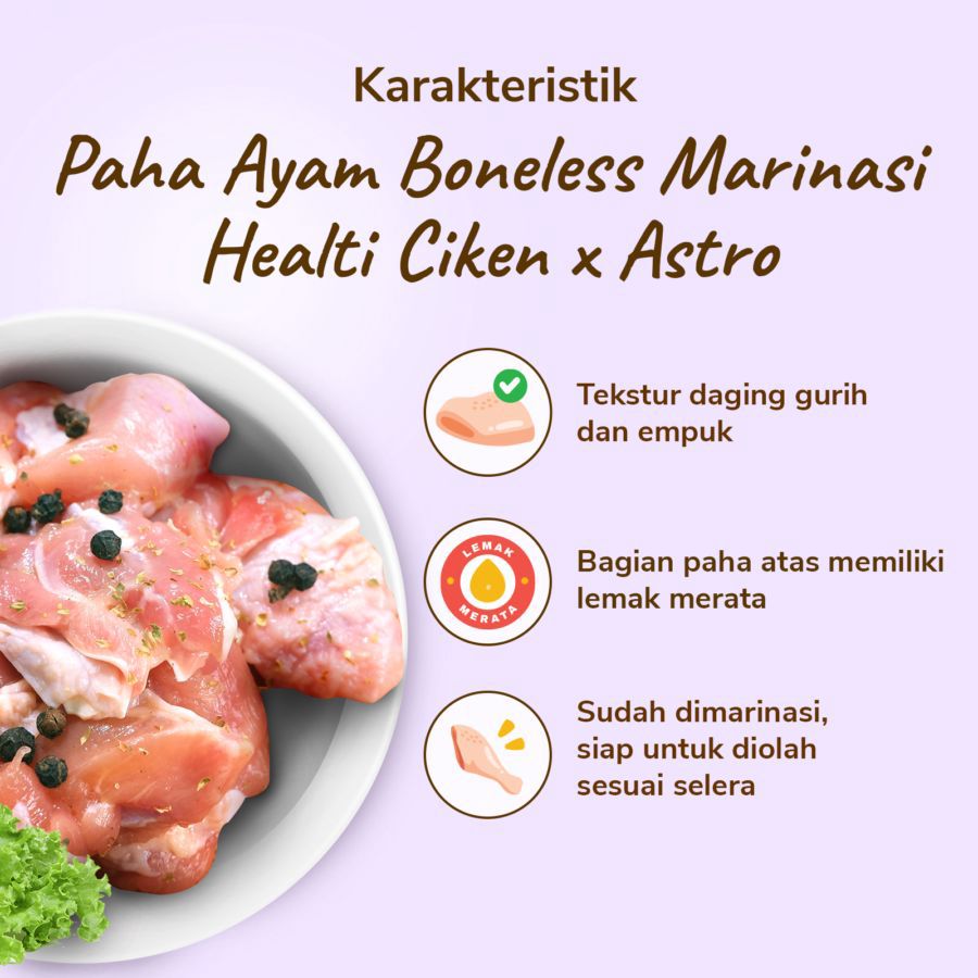 Paha Ayam Boneless Marinasi Healti Ciken 400-500gram 1pcs
