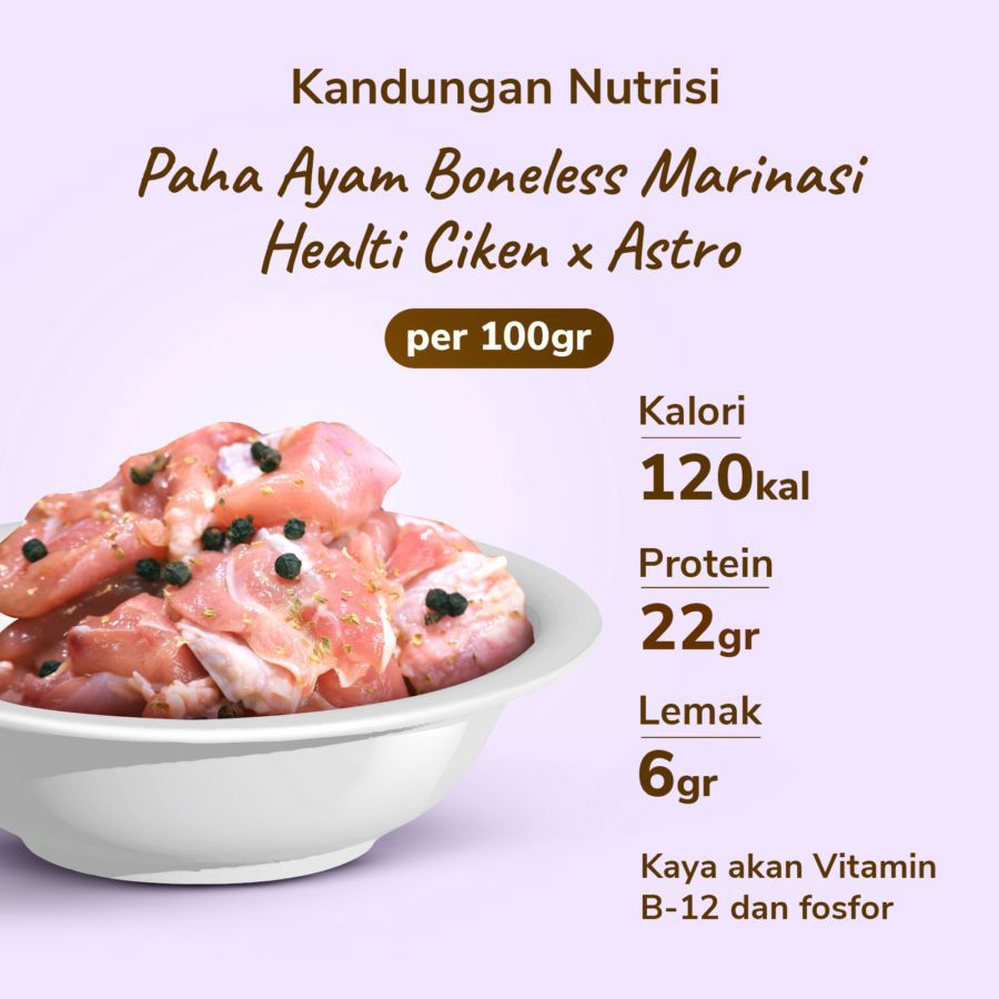 Paha Ayam Boneless Marinasi Healti Ciken 400-500gram 1pcs
