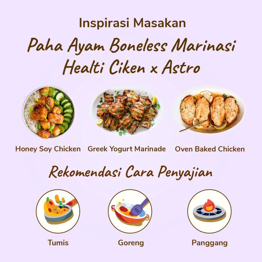 Paha Ayam Boneless Marinasi Healti Ciken 400-500gram 1pcs