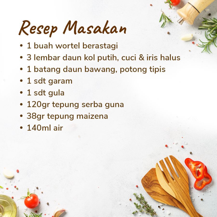 Paket Lengkap Resep: Bakwan Sayur 1pcs