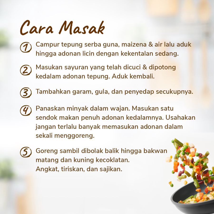 Paket Lengkap Resep: Bakwan Sayur 1pcs