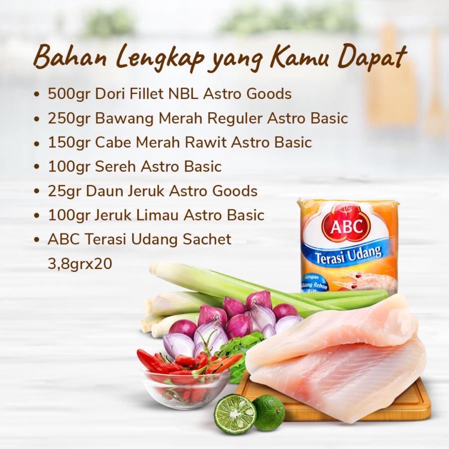 Paket Lengkap Resep: Dori Sambal Matah 1pcs