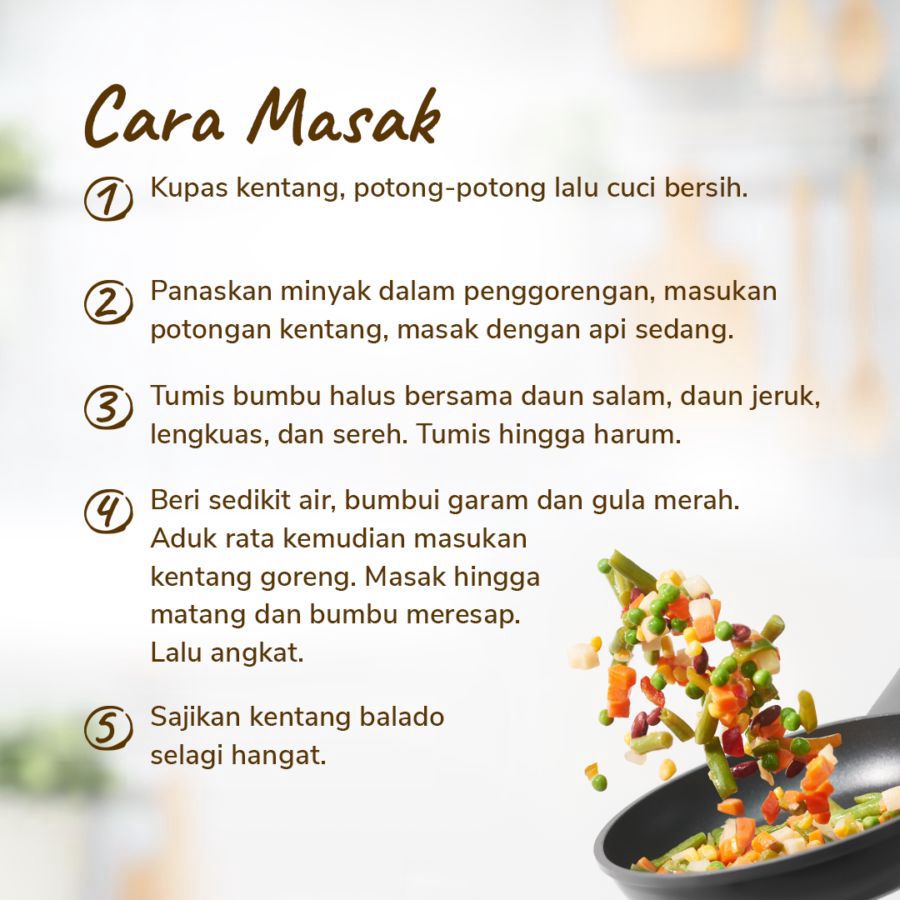 Paket Lengkap Resep: Kentang Balado 1pcs