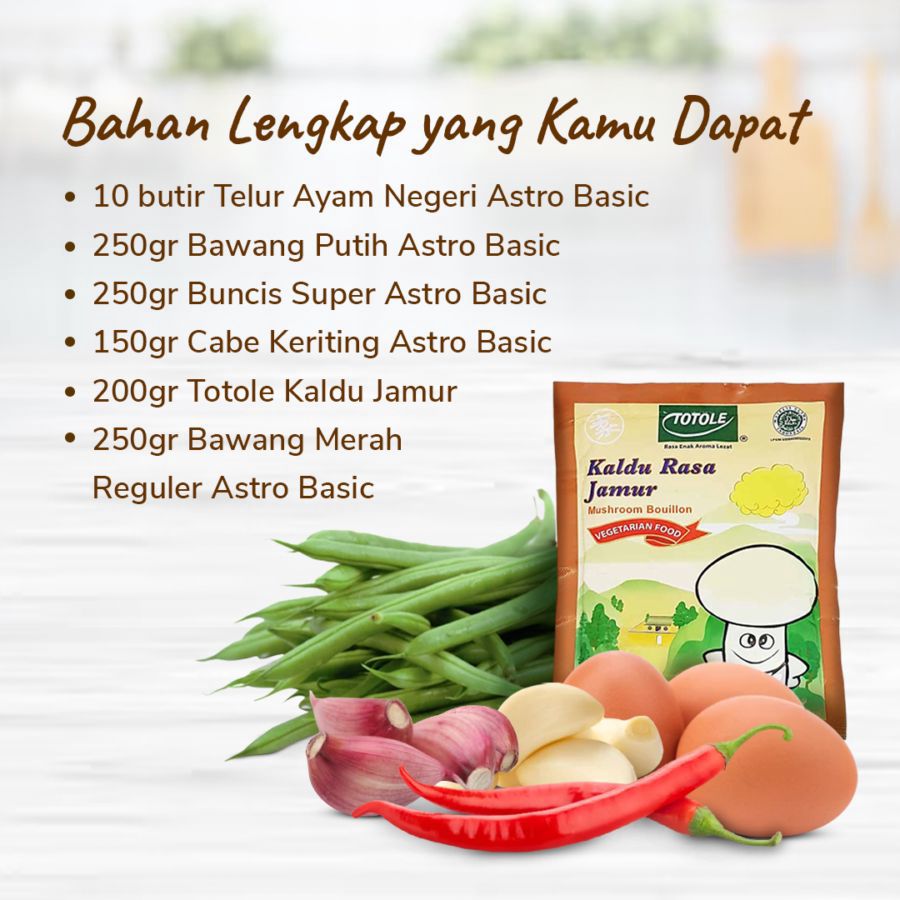 Paket Lengkap Resep: Tumis Buncis Telur 1pcs