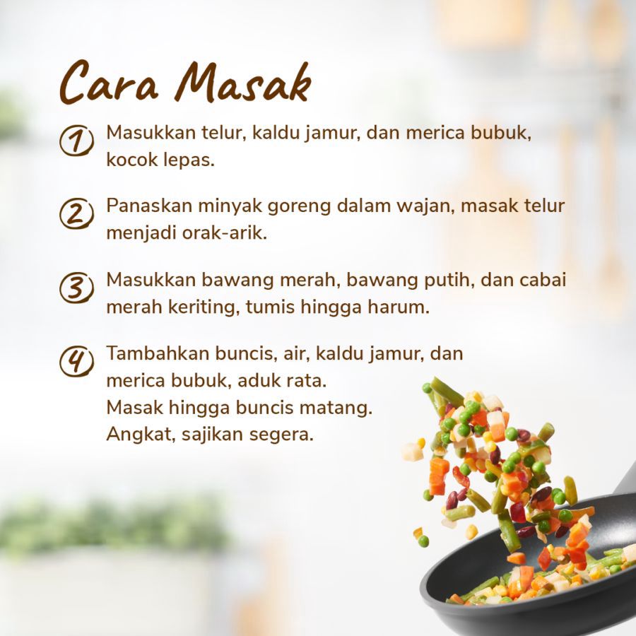 Paket Lengkap Resep: Tumis Buncis Telur 1pcs