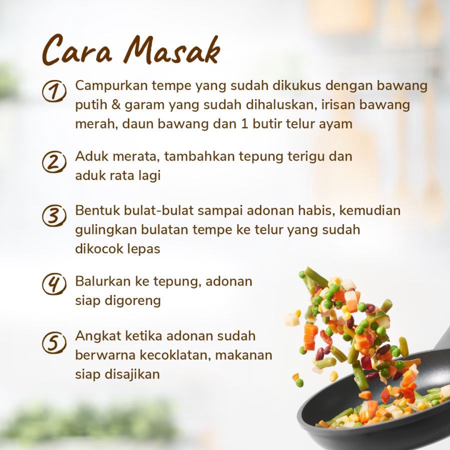 Paket Resep Lengkap: Perkedel Tempe Telur 1pcs