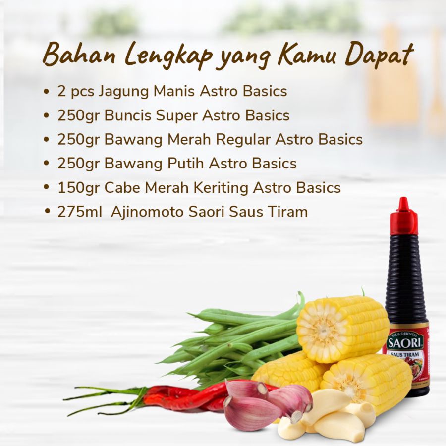 Paket Resep Lengkap: Tumis Buncis Jagung Manis 1pcs