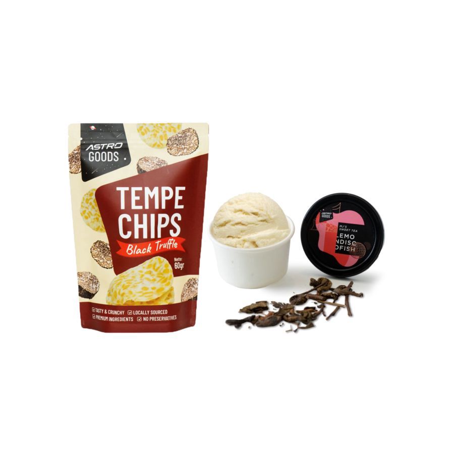 Paket Snack Tempe Chips Black Truffle x Jasmine Tea Ice Cream