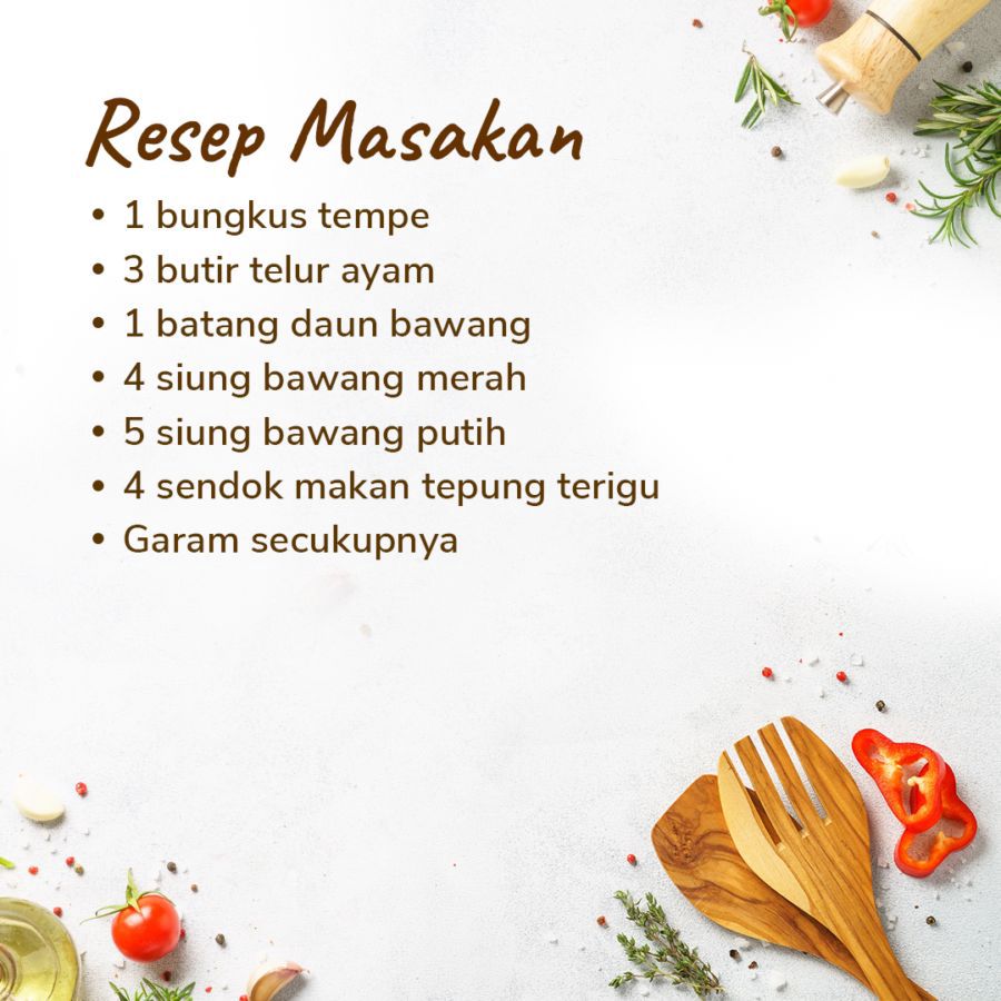 Paket Spesial Bahan: Perkedel Tempe Telur 1pcs