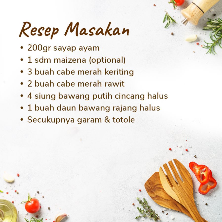Paket Spesial Bahan: Sayap Cabe Garam 1pcs