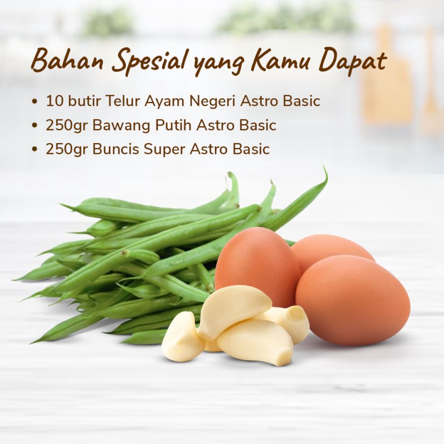 Paket Spesial Bahan: Tumis Buncis Telur 1pcs