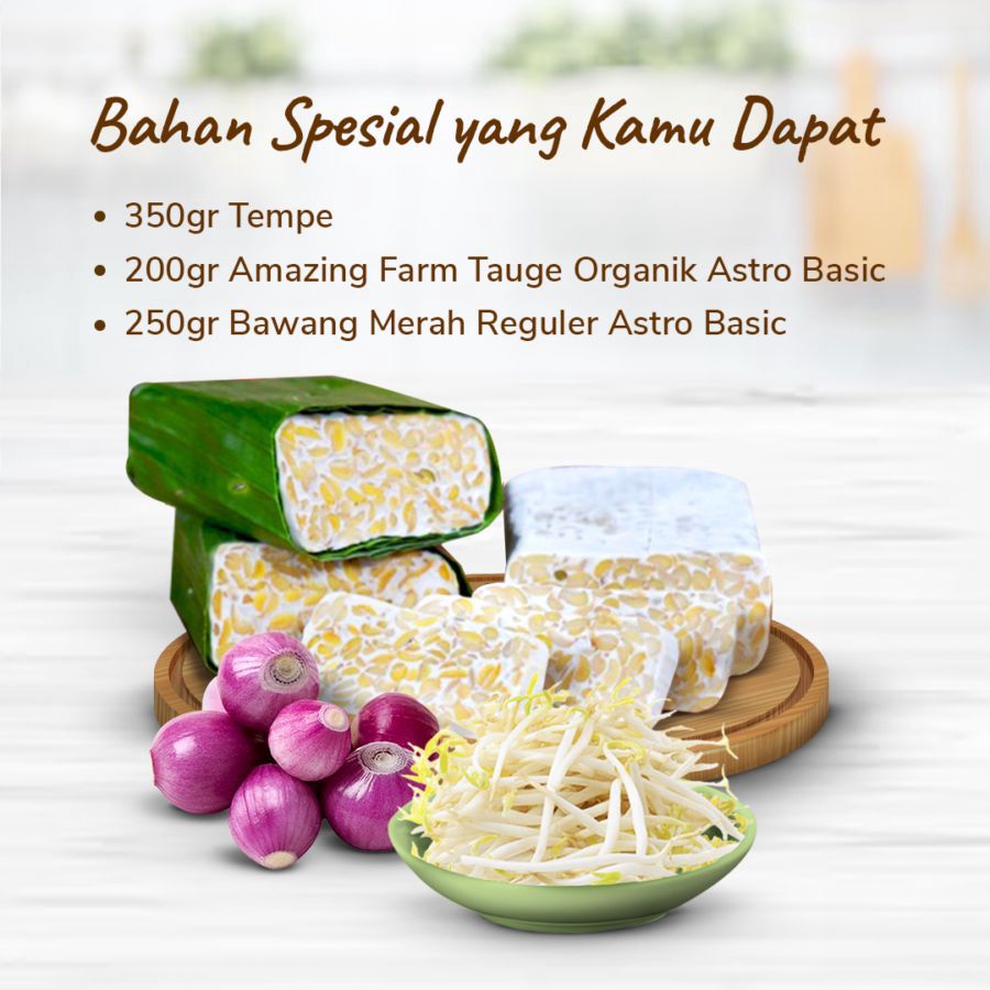 Paket Spesial Bahan: Tumis Tempe Tauge Saus Tiram 1pcs