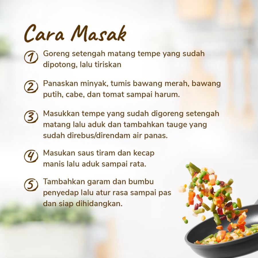 Paket Spesial Bahan: Tumis Tempe Tauge Saus Tiram 1pcs