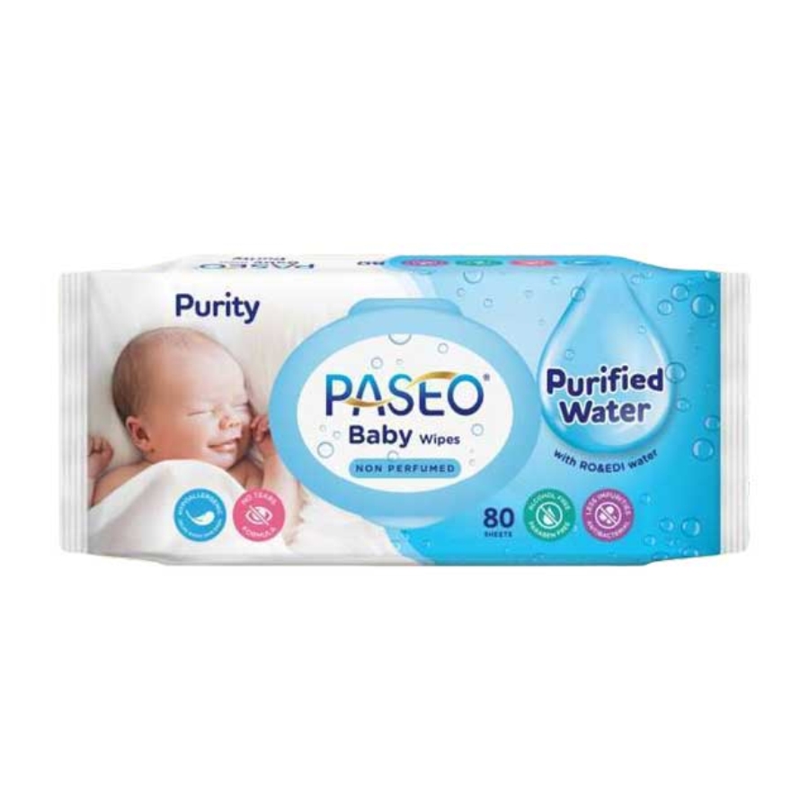 Paseo Baby Wipes Purity Nonperfumed 80S 80sheets 80sheets