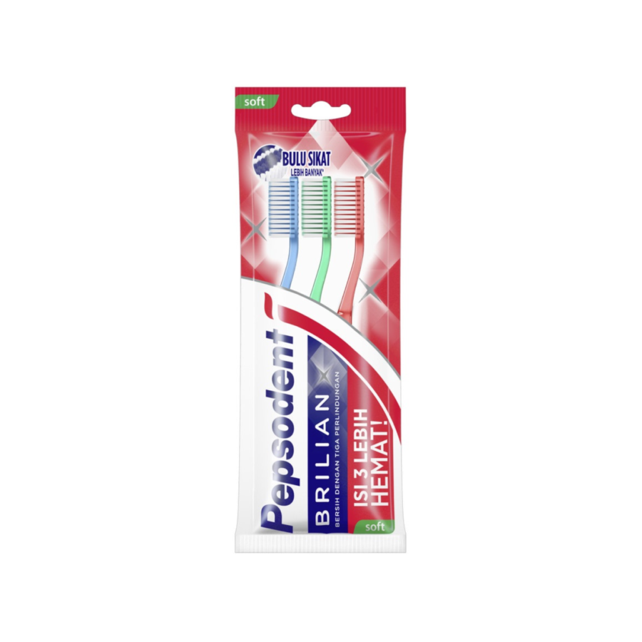 Pepsodent Brilian Soft Adult 3pcs 1packs