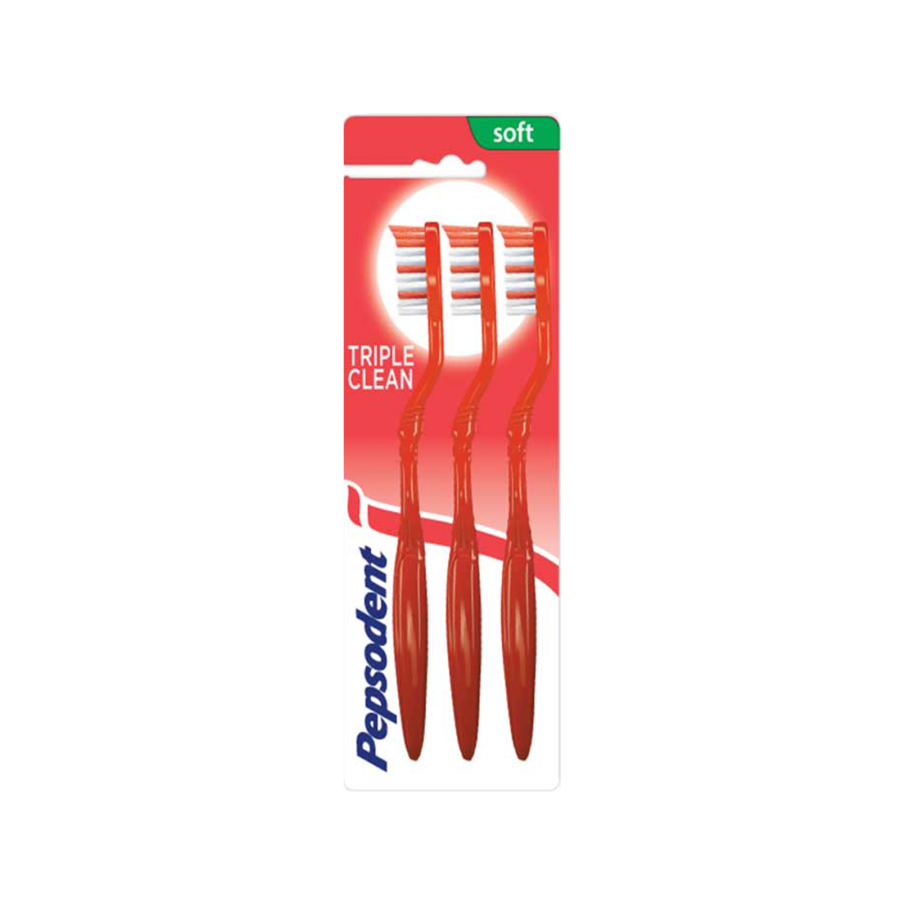 Pepsodent Sikat Gigi Triple Clean Soft Multipack isi 3 1pack