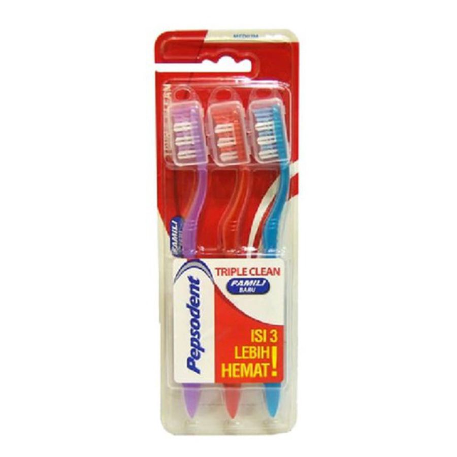 Pepsodent Triple Clean Medium with Helm Adult isi 3/Sikat Gigi 1packs