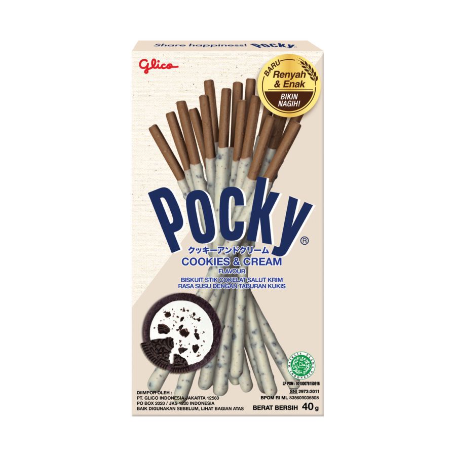 Pocky Cookies and Cream Biskuit Stik 40gram