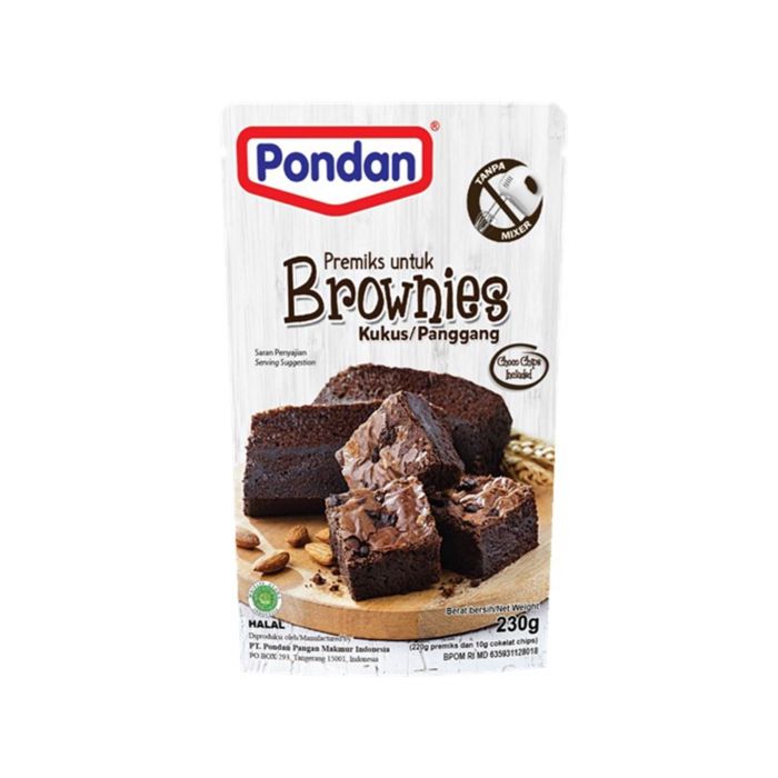 Pondan Premiks Brownies Kukus & Panggang Choco Chips