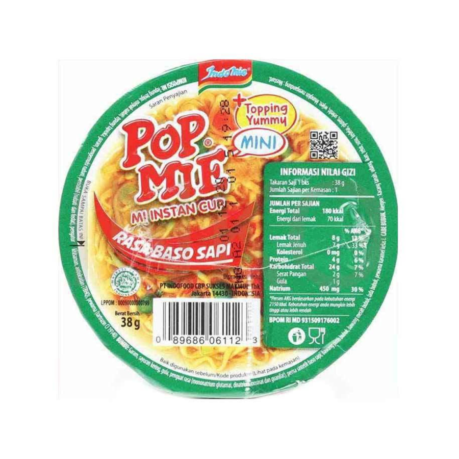 Pop Mie Snek Kuah Baso Mie Instan Cup 38gram