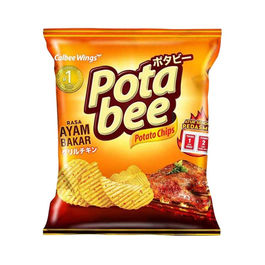 Potabee Potato Chips Ayam Bakar Alfoil/Keripik Kentang 68gram