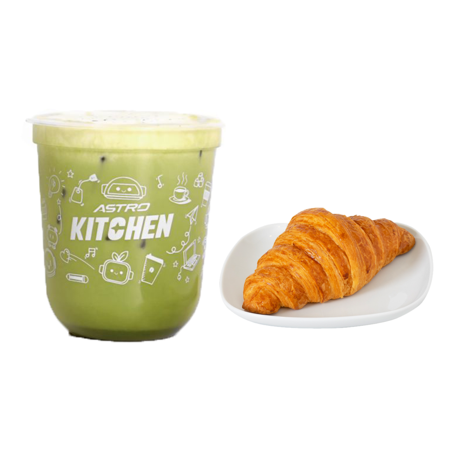 Premium Butter Croissant  & Iced Signature Matcha Latte (R) Combo