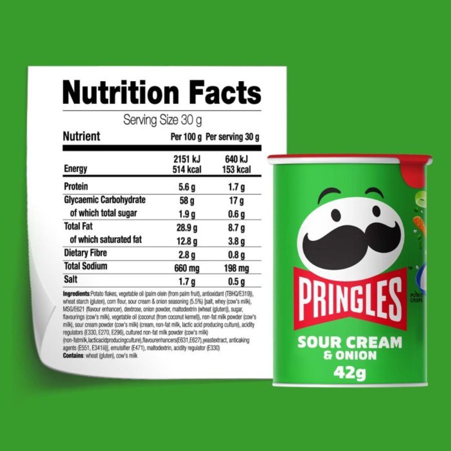 Pringles Keripik Kentang Sour Cream & Onion 42gram