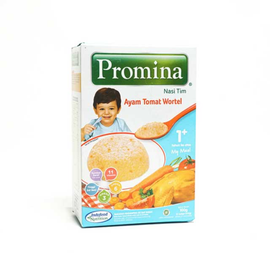 Promina Nasi Tim Ayam Kampung Tomat Wortel Box 100gram