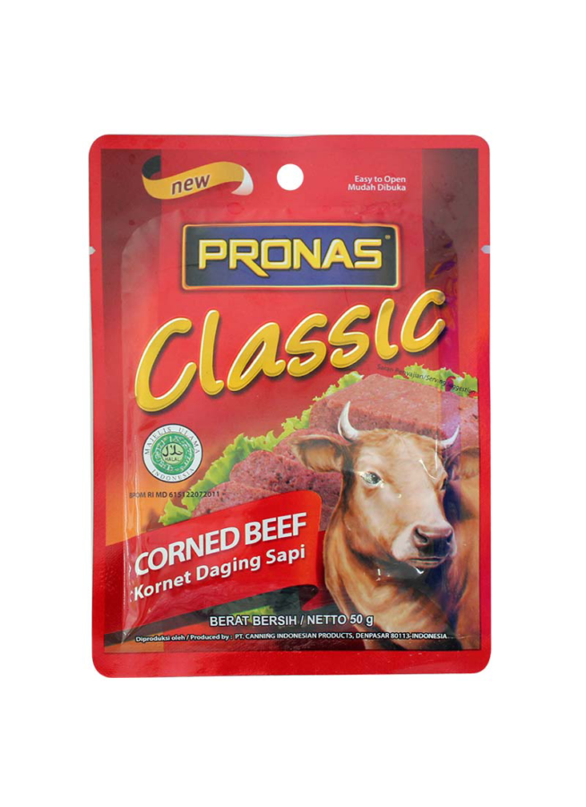 Pronas Classic Corned Beef/Kornet Daging Sapi 50gram